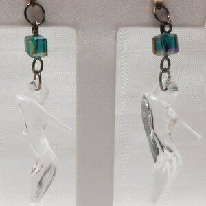 No143 Handmade earrings with 1 1/2 inches acrylic shoes charms